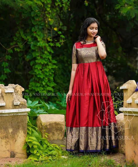 Simple Long Ethnic Dresess For Festive Season!! • Keep Me Stylish Indian Long Dress, Frock Models, Long Frock Designs, Long Gown Design, Girls Dresses Sewing, Frock For Women, Long Gown Dress, Half Saree Designs, Long Dress Design