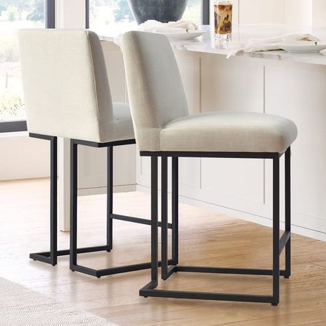 Counter Stool (Set of 2) - On Sale - Bed Bath & Beyond - 37404376 Fabric Set, Metal Bar Stools, Bar Seating, Counter Height Stools, Counter Bar Stools, Upholstered Fabric, Stylish Kitchen, Dining Room Bar, Counter Height