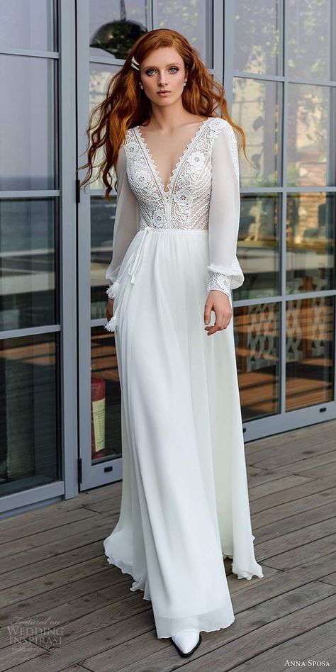 Boho A Line Wedding Dress Sleeve, A Line Boho Wedding Dress Sleeve, Boho Wedding Dress With Sleeves Bohemian, Boohoo Wedding Dress, White Bohemian Dress With Bishop Sleeves, Bohemian Wedding Dress With Sleeves, Boho A Line Wedding Dress, Boohoo Wedding, Boho Wedding Dresses With Sleeves