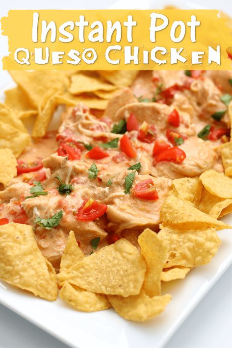 Only 6 ingredients! Fast and Easy! Dump and Go Instant Pot Recipe using FROZEN CHICKEN! #instantpot Instant Pot Queso, Baked Queso, Chicken Instant Pot Recipe, Queso Chicken, Chicken Instant Pot, Multi Cooker Recipes, Instant Pot Recipe, Easy Chicken Dinner Recipes, Best Instant Pot Recipe