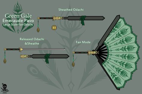 Fan plus sword Godess Character Art, Mythical Bow And Arrow, Fantasy Items Art, Rwby Oc, Pretty Knives, Fantasy Props, Cool Swords, Fantasy Concept Art, 판타지 아트