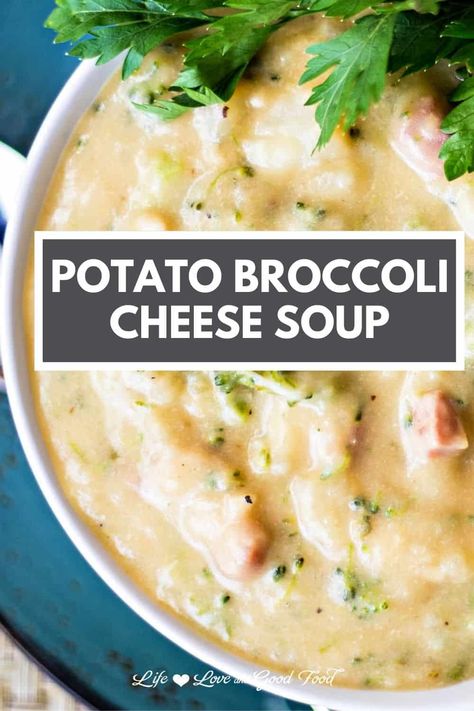 Potato Broccoli Cheese Soup, Broccoli Potato Cheese Soup, Italian Baking, Easy Homemade Soups, Broccoli Potato Soup, Potato Broccoli, Creamy Soup Recipes, Cheese Potato, Homemade Soup Recipe