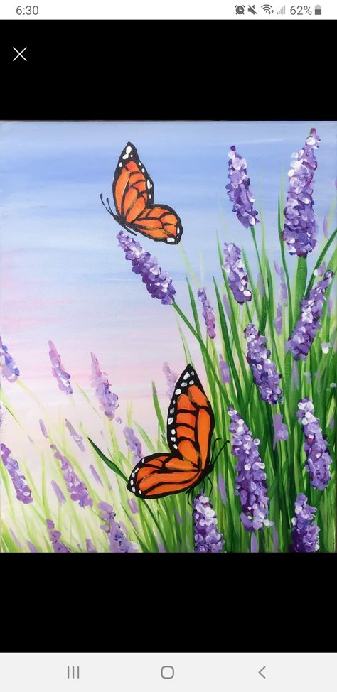 Spring Acrylic Paintings Easy, Butterfly Painting Easy, Holiday Drawings, Paint Tutorials, Mini Toile, Mini Canvases, Butterfly Art Painting, Painting Spring, Christmas Paintings On Canvas