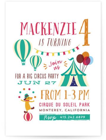 Fun and whimsical circus party invitation! Circus Party Invitations, Whimsical Circus, Circus Birthday Party Theme, Custom Birthday Invitations, Carnival Birthday Parties, Carnival Birthday, Childrens Birthday Party, Circus Theme, Circus Party