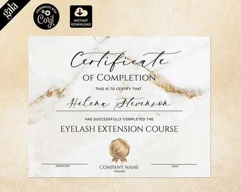 Lash Extension Certificate, Certificate Lashes Design, Lash Certificate Template, Lash Tech Certificate, Certificate Eyelash Extension, Lash Certificate Of Completion, Unique Certificate Design, Beauty Certificate Design, Makeup Certificate Design