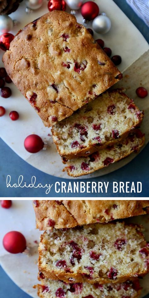 Holiday Cranberry Bread #dessertrecipes #bread #cranberry #holidaybaking #remodelaholic Cranberry Nut Bread, Easy Christmas Breakfast, Cranberry Bread Recipes, Cranberry Orange Bread, Holiday Bread, Cranberry Bread, Cranberry Recipes, Bread Recipes Sweet, Christmas Breakfast