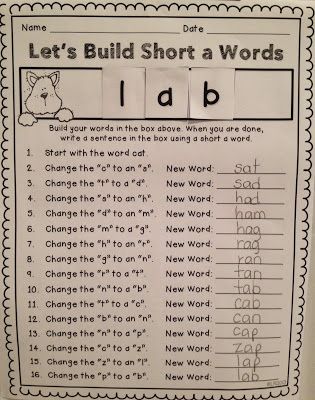 Teaching With Love and Laughter: Sharing My Station Board and a Word Building Activity Teaching Decoding, Short A Words, Short And Long Vowels, Word Ladders, Word Building Activities, A Words, First Grade Phonics, Phonics Words, Word Building