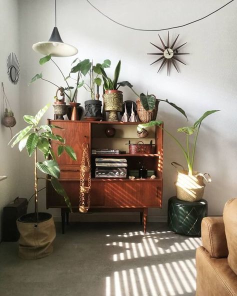 Moody Rooms, Lots Of Plants, Room Aesthetics, Casa Vintage, Style Deco, Boho Interior, Retro Home Decor, Cheap Decor, Retro Home