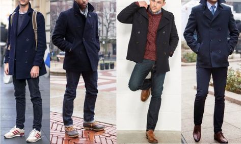 Men Peacoat, Peacoat Outfit, Peacoat Men, Art Of Manliness, Fig Leaves, Thick Sweaters, Wool Peacoat, Coat Outfits, Mens Fashion Summer