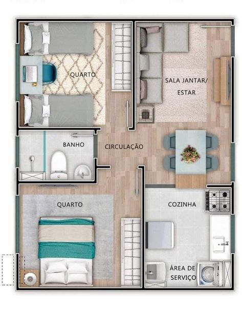 Small Apartment Floor Plans, Small House Blueprints, 3d Floor Plans, 2 Storey House Design, Design Houses, Little House Plans, Small House Layout, House Floor Design, Small House Floor Plans