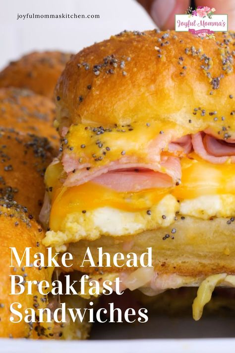 Make Ahead Breakfast Sammies, On The Go Breakfast Sandwiches, Brunch Egg Sandwiches, Quick Portable Breakfast, Breakfast Sandwich Party, The Best Breakfast Sandwich, Make Ahead To Go Breakfast, Christmas Breakfast Sliders, Christmas Morning Breakfast Sandwiches