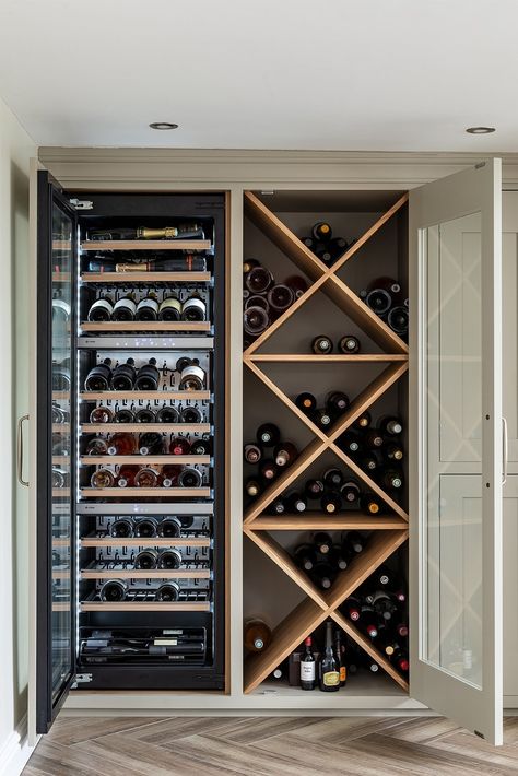 2023 Kitchen Inspiration And Must Have Design Ideas — Herringbone Kitchens Wine Fridge Cabinet, Kitchen And Utility, Big Modern Houses, Herringbone Kitchen, Floor To Ceiling Cabinets, Kitchen Big, Furniture Design Inspiration, Design Hack, Bespoke Kitchens