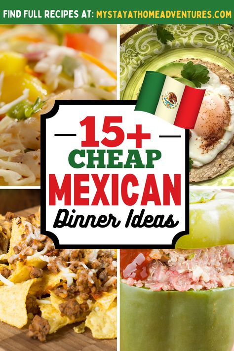 Looking for affordable and delicious Mexican dinner ideas? Look no further! These recipes are easy on the wallet and big on flavor. Try them out today! via @mystayathome Easy Cheap Mexican Dinners, Budget Mexican Meals, Cheap And Easy Mexican Dishes, Frugal Mexican Meals, Quick Easy Mexican Dinner, Cheap Mexican Recipes, Mexican Monday Dinners, Mexican Struggle Meals, Cheap Mexican Meals On A Budget