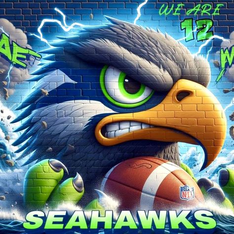 Seattle Seahawks Football, Seahawks Football, Love Neon Sign, Best Football Team, Swag Cartoon, Football Art, Best Fan, Football Party, Seattle Seahawks