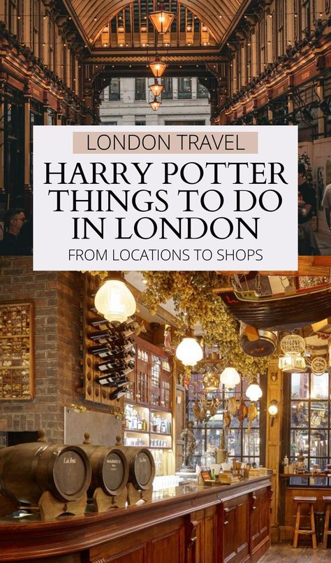 Discover all the best Harry Potter things to do in London when traveling to London for the first time, the second or the tenth - some of the best Harry Potter locations in London, Harry Potter afternoon tea and restaurants and Harry Potter shops in King's Cross, and more! best free things to do in london | london travel guide | london food guide | best places to visit in london | magical places in london | most instagrammable places in london | leadenhall market | best markets in london Things To See In London, Harry Potter Things, The Leaky Cauldron, Best Markets In London, Harry Potter Filming Locations, London Travel Guide, London England Travel, Leaky Cauldron, London Bucket List