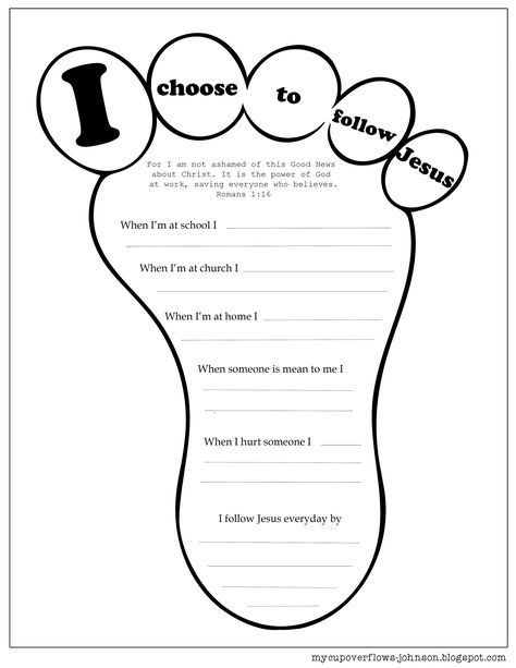 My Cup Overflows: A worksheet to help children think of ways they can personally follow Jesus! Sunday School Projects, Children's Church Crafts, Bible Activities For Kids, Sunday School Kids, Sunday School Crafts For Kids, Preschool Bible, Bible School Crafts, Bible Study For Kids, Bible Crafts For Kids