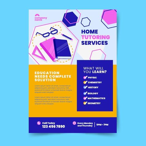 Tutoring Flyer Design, Teacher Advertising Design, Tuition Poster Design, Education Flyer, Tutoring Flyer, Teacher Brochure, Private Teacher, Mathematics Geometry, Flyer Free