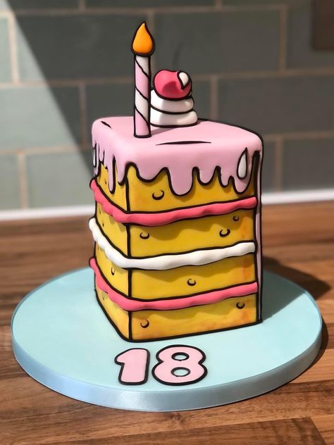 Birthday Cake Cartoon, 2d Cake, Comic Cake, Cake Cartoon, Cartoon Birthday Cake, 12th Birthday Cake, Pig Birthday Cakes, Realistic Cakes, Girly Cakes