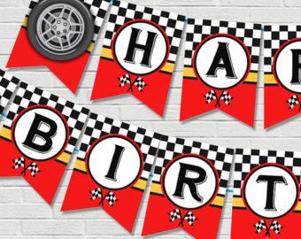 birthday banner racing | Ferrari party | Etsy Ferrari Birthday, Ferrari Party, Happy Birthday Banner Printable, Racing Birthday, Printable Birthday Banner, Cars Birthday Party Disney, Cars Birthday Party, Monster Truck Party, Race Car Birthday Party