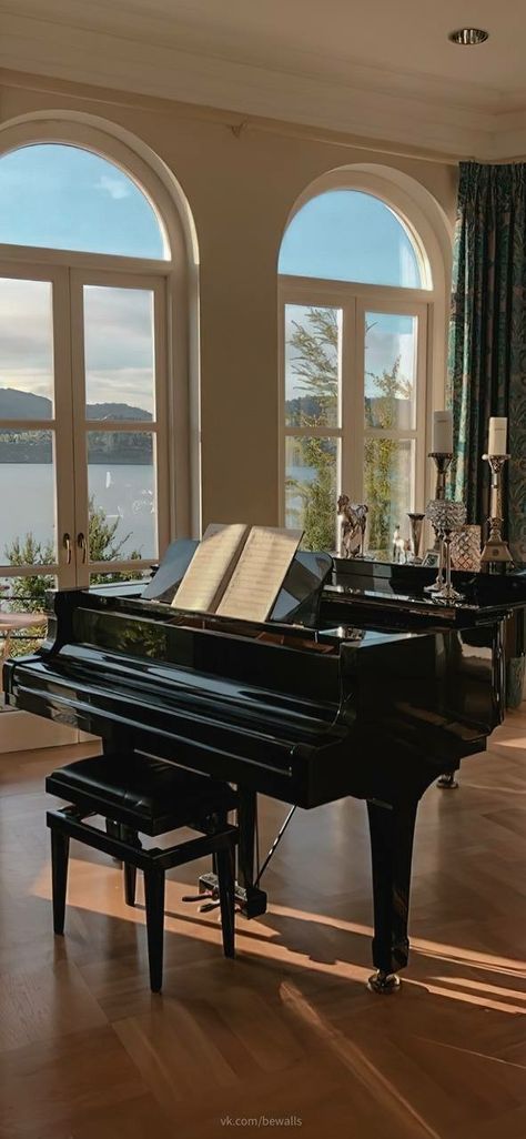 Piano At Home, Piano Aesthetic, Piano Room, Grand Piano, Music Aesthetic, City Aesthetic, Safe Place, House Inspo, Dream Room