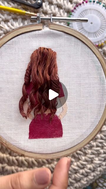 Embroidery Hairstyle, Trending Embroidery, Hair Curls, Front Hair Styles, Curled Hairstyles, Little Things, Hand Embroidered, Hand Embroidery, Cross Stitch