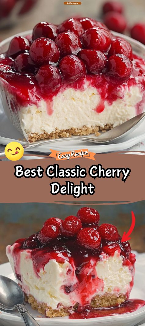 Classic Cherry Delight Cherry Breeze Dessert, Classic Cherry Cheesecake, Grandmas Cherry Delight Dessert, Cherry Layered Dessert, Cherry Cheese Delight, Cherry Dream Whip Dessert, Cherry Whipped Cream Dessert, Cherry Delight Dessert With Pecan Crust, Cherry Supreme Dessert