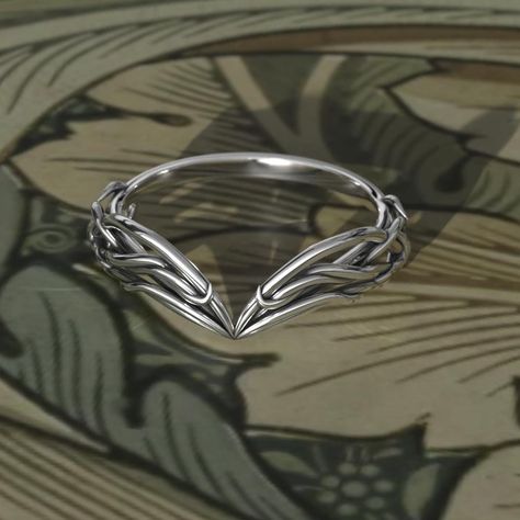 To see our entire Elven collection, click here: https://www.etsy.com/shop/MetalWendler?ref=seller-platform-mcnav&search_query=elvish This Woodlands Vine Fantasy themed engagement ring is made from recycled gold and is handmade with a comfort fit to your size. Perfect for the nature lover.  Ring Specs: ● Band is 6.8mm at widest point, then tapers thinner towards the bottom for an elegant curve.  ● Metals: 10-18k gold. This ring is available with different metals, message me about your idea.   I o Lord Of The Rings Inspired Wedding Rings, Elven Inspired Engagement Ring, Elven Engagement Ring Silver, Elf Wedding Ring, Elvish Rings Engagement, Elven Wedding Ring, Elvish Engagement Rings, Elven Engagement Ring, Fantasy Tiara