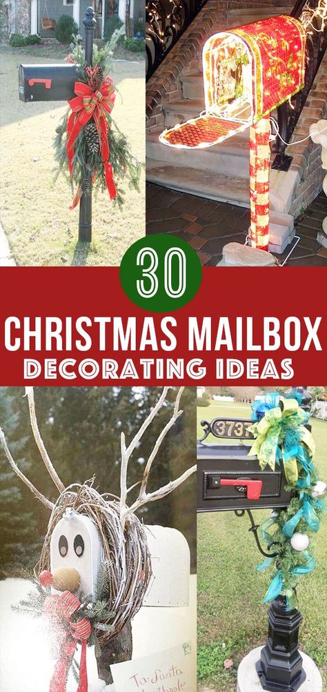 30 Christmas Mailbox Decoration Ideas; Here are some unique and festive ways to dress up your mailbox this Xmas. DIY and easy ways to bring holiday cheer to your mailman! Christmas Mailbox Decorations Diy, Mailbox Decorations For Christmas, Christmas Mailbox Decorations, Mailbox Decorations, Christmas Mailbox, Diy Mail, Diy Mailbox, Mailbox Ideas, Mailbox Design