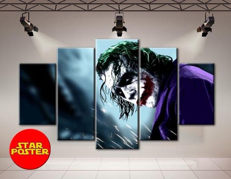 Joker print, Joker art, DC art, Joker, DC comics, Joker custom, Joker wall art, DC, Joker poster, Joker wall decor The Dark Knight Joker, Joker Canvas, Dark Knight Joker, 5 Piece Canvas Art, Joker Poster, Canvas Art Wall, Why So Serious, Wall Pictures, The Dark Knight