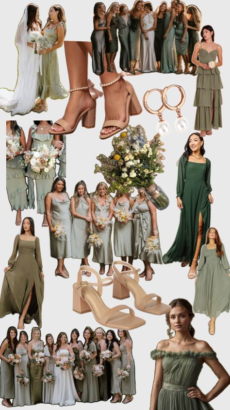 Moss/Sage/Forest Green Bridesmaid Vision Mismatched Bridesmaid Dresses Green, Sage Green Bridesmaid Dresses Mismatched, Forest Green Bridesmaid, Mismatched Green Bridesmaid Dresses, Bridesmaid Dresses Green, Sage Forest, Infinity Dress Bridesmaid, Summer Bridesmaid Dresses, Sage Green Bridesmaid Dress