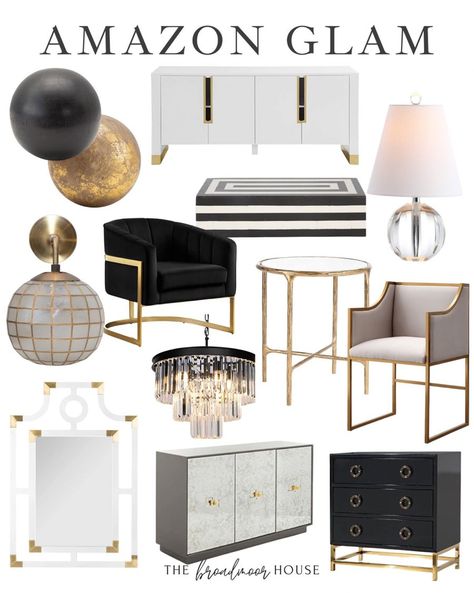 Check out what I found on Amazon! curated on LTK Black White And Gold Living Room, Glam Living Room Ideas, Bedroom Decor Black And White, Metal Living Room Decor, Home Amazon Finds, Cloffice Ideas, Bedroom Decor Black, Sideboard Antique, Broadmoor House