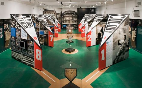 Museum Graphics, Museum Exhibit, Baseball Hall Of Fame, Museum Exhibition Design, Renovation Architecture, Baseball Teams, Environmental Graphic Design, Baseball Design, Exhibition Display