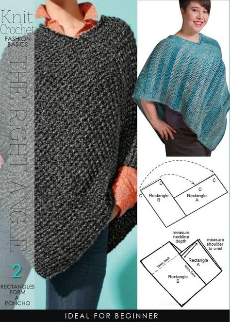 Super easy, 2 rectangles form a poncho | free patterns | DiaryofaCreativeFanatic ༺✿Teresa Restegui http://www.pinterest.com/teretegui/✿༻ Kat Haken, Crochet Poncho Free Pattern, شال كروشيه, Poncho Knitting Patterns, Crochet Abbreviations, Crochet Poncho Patterns, Poncho Pattern, Crochet Poncho, Knitted Poncho