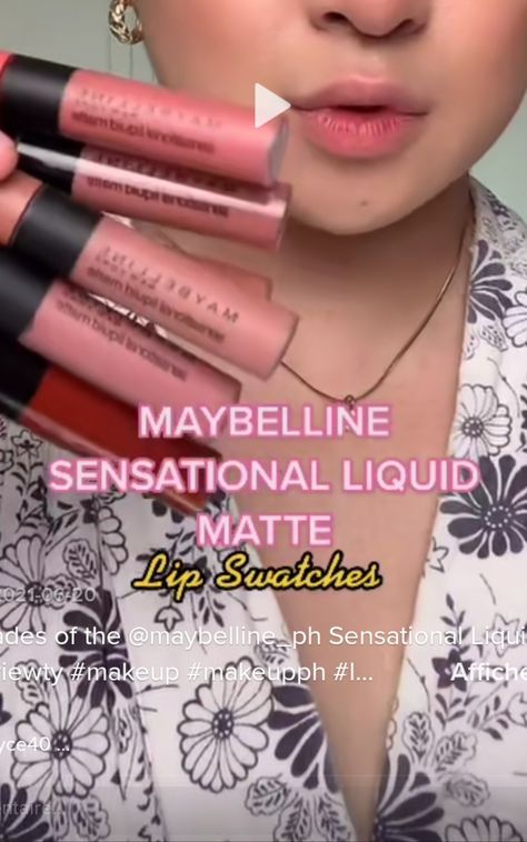 Maybelline Sensational Liquid Matte, Lip Swatches, Matte Lips, Maybelline, Lips, Makeup, Beauty, Make Up