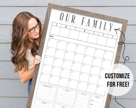 The original customized family calendars & by circleandsquaredecor #organization #farmhousedecor #modernfarmhouse #hgtv #southernladymag #commandcenter Framed Whiteboard, Graphic Design Magazine, Whiteboard Calendar, Family Command Center, Today Calendar, Dry Erase Calendar, Family Calendar, Chalk Pens, Month Calendar