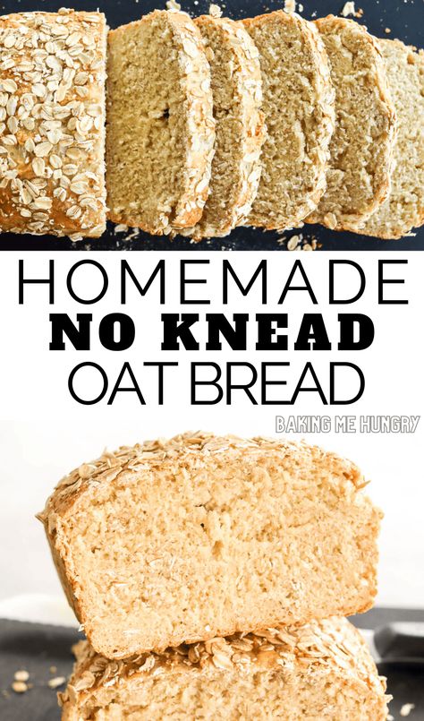 If you're a fan of homemade bread, don't miss out on this simple no-knead Oat Bread Recipe! It's the perfect way to make easy oatmeal bread! Honey Oat Bread Recipe, Recipes With Oats, Honey Bread Recipe, Oatmeal Bread Recipe, Oat Bread Recipe, Happy Money Saver, Honey Oat Bread, Honey Wheat Bread, Oat Bread