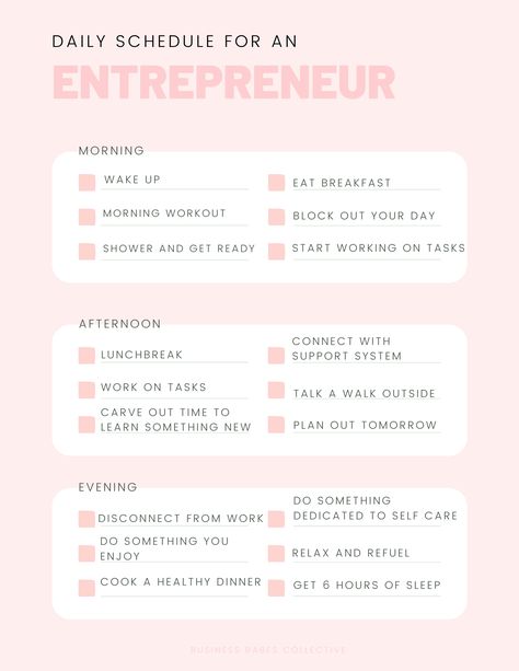 Small Business Scheduling, Day In The Life Of A Small Business Owner, Small Business Routine, Ceo Weekly Schedule, Self Employed Schedule, Entrepreneur Daily Schedule, Small Business Schedule, Small Business Journal, Business Tips For Women