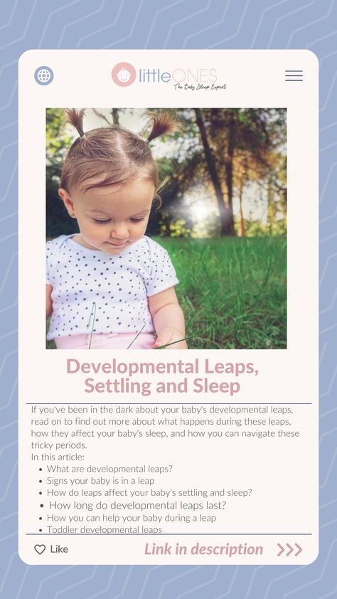 We often receive inquiries about developmental leaps and their impact on a baby's settling and sleep, prompting us to compile an article addressing all your queries...

🤷‍♀️ What exactly are developmental leaps?
🪧 Indications that your baby is experiencing a leap
😴 How do leaps influence your baby's settling and sleep patterns?
🗓️ Duration of developmental leaps
👶 Ways to support your baby during a leap
😱 Developmental leaps in toddlers Developmental Leaps, Wonder Weeks, Whole New World, Sleep Pattern, A Whole New World, An Article, Parenting Advice, Baby Sleep, New World