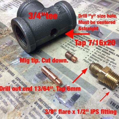 Making a micro burner on the cheap - Gas Forges - I Forge Iron Brick Forge, شواية فحم, Homemade Forge, Forge Burner, Diy Forge, Waste Oil Burner, Gas Forge, Propane Forge, Forging Tools