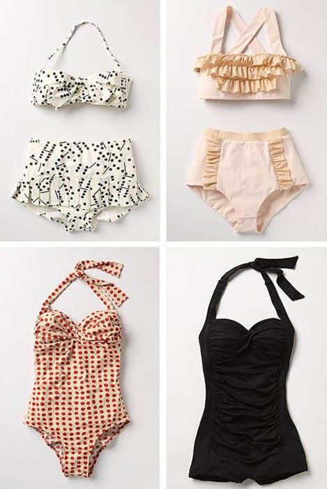 Via-bonjoursophie 40s Swimwear, Vintage Style Swimsuit, Preteen Clothing, Vintage Bathing Suits, Retro Swimsuit, Vintage Swimwear, Vintage Swimsuits, Retro Mode, Cooler Look