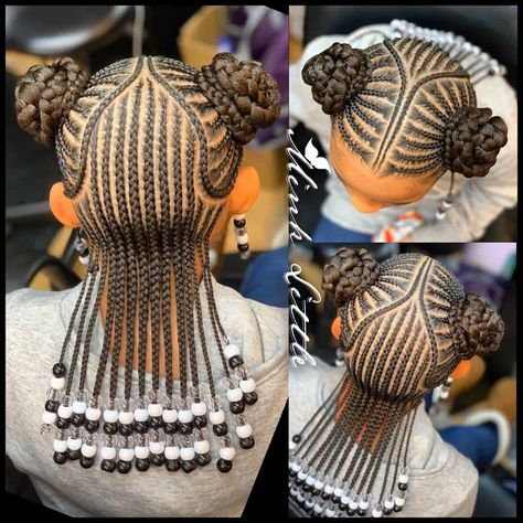 Braids for Kids - 100 Back to School Braided Hairstyles for Kids Kids Braids With Beads, Braids And Beads, Toddler Braided Hairstyles, Hairstyles Girl, Kid Hairstyles, Kids Braids, Lil Girl Hairstyles, Kid Braid Styles, Toddler Hairstyles