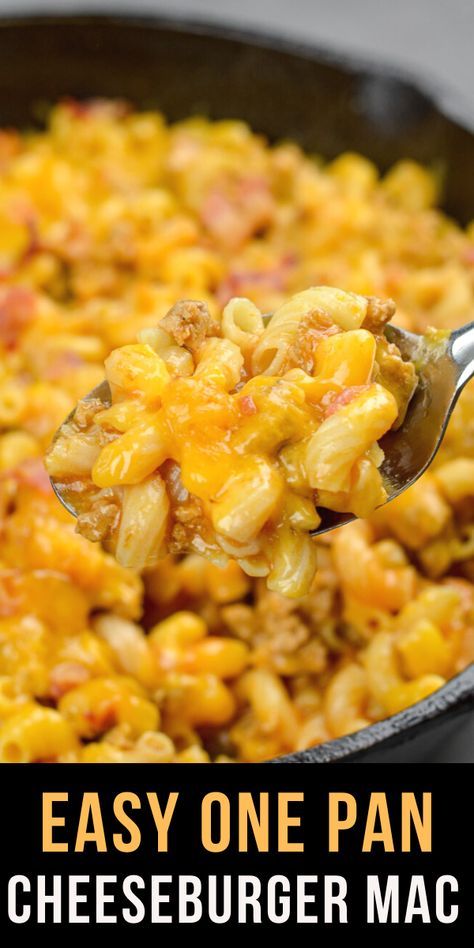 This Easy Bacon Cheeseburger Mac is the best one pan recipe packed with crispy bacon, ground beef, noodles and cheese! Everything you love about a cheeseburger in a quick and easy dinner!  #pasta #cheeseburger Beef And Cheese Noodles, Stovetop Cheeseburger Pasta, Mac And Cheese Recipe With Ground Beef, Beef And Mac And Cheese, Ground Beef Noodles Cheese, Ground Beef Mac And Cheese Recipes, Ground Beef With Mac And Cheese, Mac And Cheese And Ground Beef, Cheeseburger Noodles