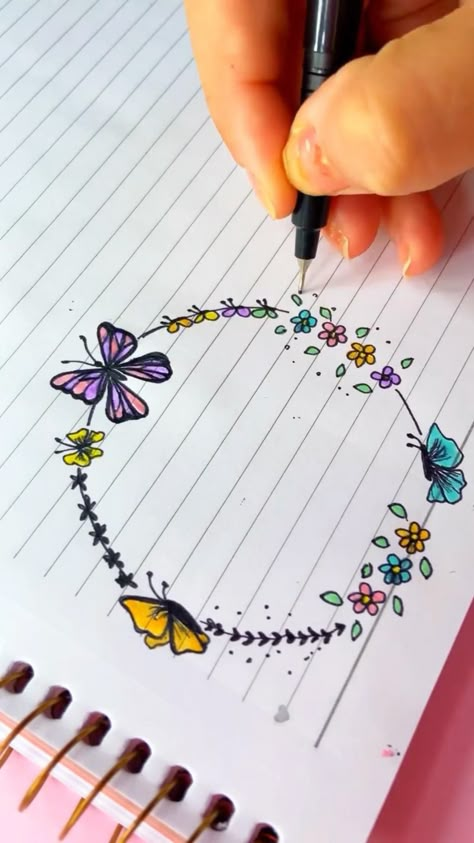 Butterfly Banner, Diy Bullet Journal, تزيين دفاتر, Journal Lettering Ideas, Bullet Journal Lettering, Bullet Journal Paper, Journal Lettering, Hand Lettering Art, Journal Diy