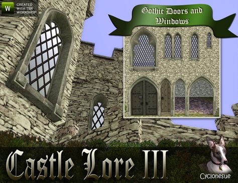 Windows Sims 4 Cc, Sims 4 Medieval, Gothic Door, Medieval Door, Castle Window, Castle Doors, Gothic Windows, Carriage Doors, Pin Search