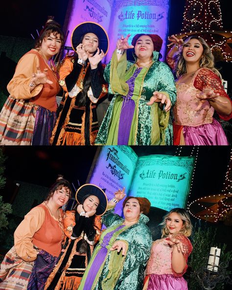 I put a spell on you, and now you’re mine 😈🕯️🖤 WHERE TO EVEN BEGIN 😍 Oogie Boogie Bash was absolutely spellbinding ✨ @ooostarbabyooo, @lindacruz_, and I had the most incredible time running amok as the Sanderson sisters - and with our very own not-so-little Dani, nonetheless 🥹🖤 Easyyyyy highlight of the night was meeting our literal alter egos Minnie, Daisy, and Clarabelle IN MATCHING COSTUMES 🤩🤩🤩 I’d say three of us have to change, but where’s the witchy fun in that 🤭🌙 🧙🏼‍♀️ Winifred, Mar... Disney Halloween Episodes, All Disney Halloween Episodes, Disney Halloween 2000s, Disneyland Hercules Megara, Ariel And Her Sisters Live Action, Oogie Boogie Bash, The Sanderson Sisters, Matching Costumes, Sanderson Sisters