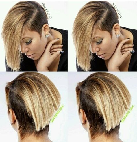 Short Asymmetrical Hairstyles, Natural Hair Bob Cut, Side Shave, Rocker Hair, Short Relaxed Hairstyles, Hair Growth Women, Asymmetrical Bob Haircuts, Tapered Sides, Half Shaved Hair