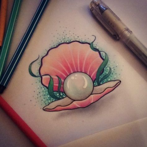 For Emma 😊 #tattoo #design #shell #pearl #drawing #neotraditional #uktattooartist #plymouth #tatshare #tattooartist #igers Sea Shell Tattoo, Pearl Tattoo, Shell Tattoo, Shell Tattoos, Sea Tattoo, Ocean Tattoos, Theme Tattoo, Mermaid Tattoo, Mermaid Tattoos