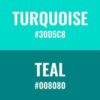 Teal vs Turquoise: The Key Differences, Explained Turquoise Paint Colors, Aqua Color Palette, Wall Decor Master, Turquoise Color Scheme, Teal Color Schemes, Bedroom Turquoise, Turquoise Painting, Mood Colors, Green Paint Colors