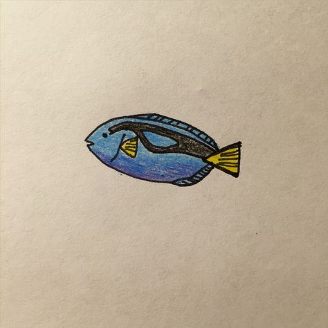 How to Draw a Blue Tang Fish - YouTube video - search "young artists academy" on YouTube.com🎬🎨 Minnow Fish Tattoo, Blue Tang Tattoo, Tuna Fish Drawing, Tinned Fish Tattoo, Blue Tang Fish Drawing, Tinned Fish Drawing, Blue Tang, Blue Tang Fish, Fish Drawings