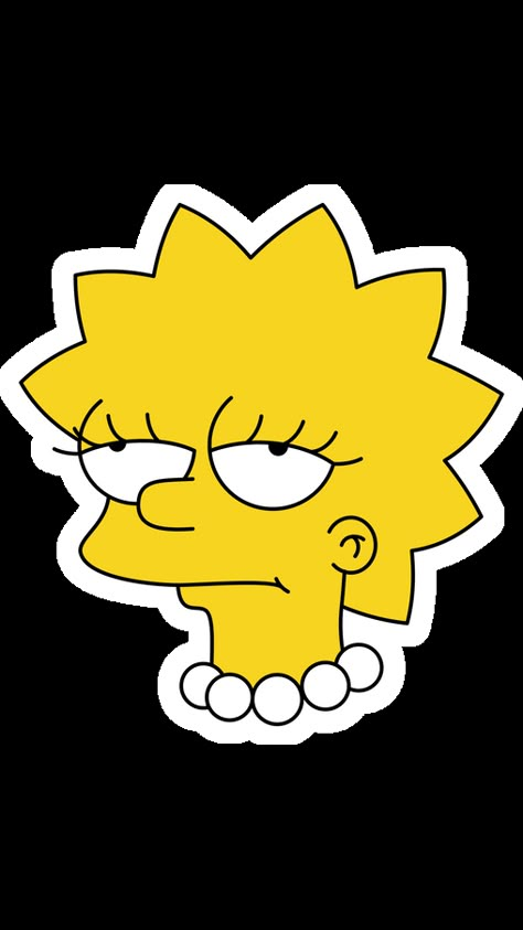 Lisa Simpson Drawing, Lisa Simpson Tattoo, The Simpsons Drawings, Simpsons Painting, Simpson Drawing, Roll Eyes, Fanart Sticker, Simpsons Tattoo, Glow In Dark Party